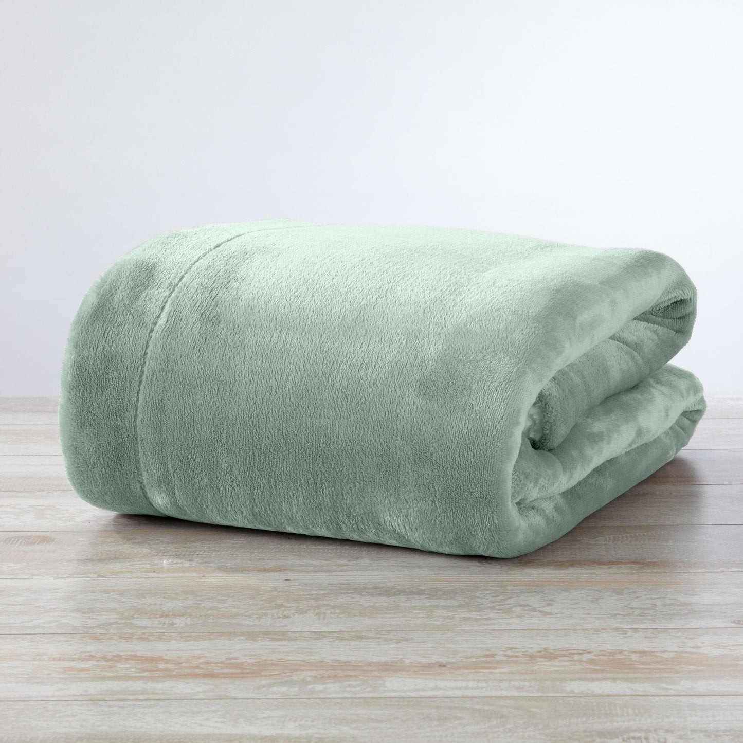 Sleep City Twin / Powder Blue Velvet Plush Sherpa Luxury Bed Blanket - Kinsley Collection Great Bay Home