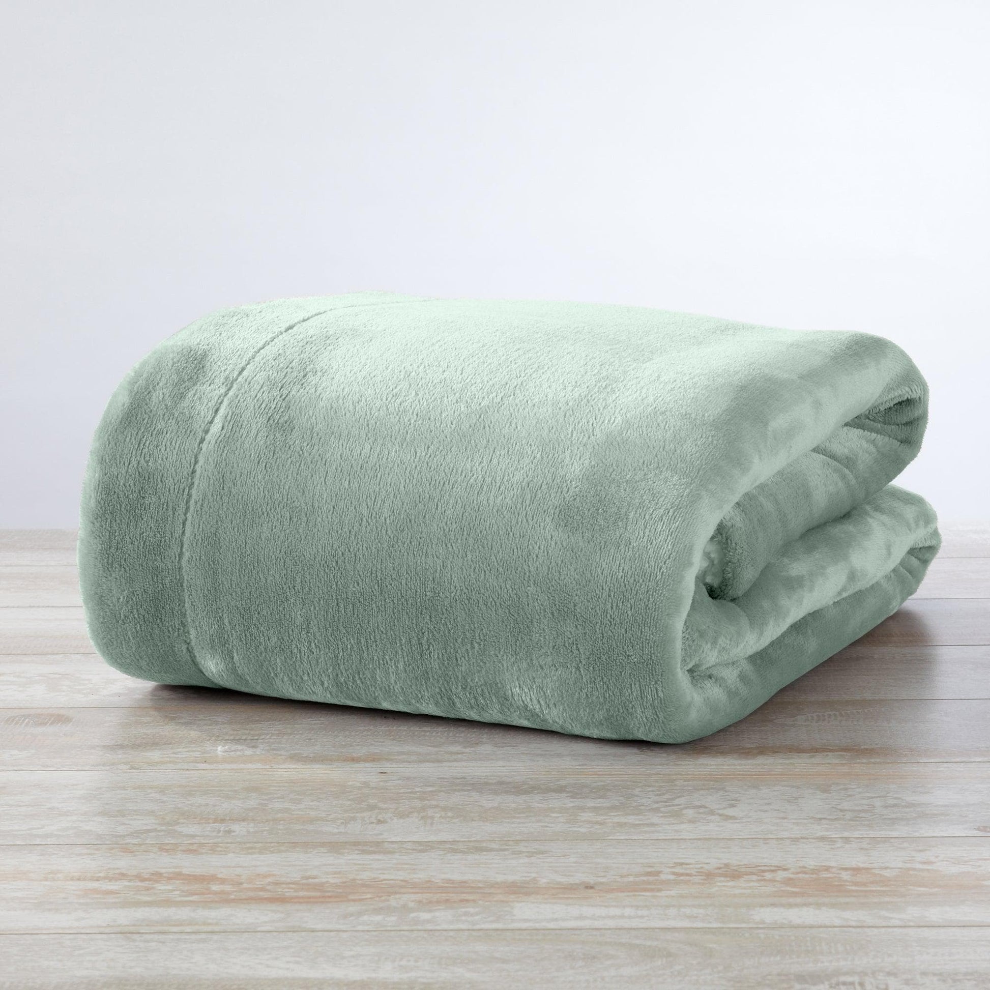 Sleep City Twin / Powder Blue Velvet Plush Sherpa Luxury Bed Blanket - Kinsley Collection Great Bay Home