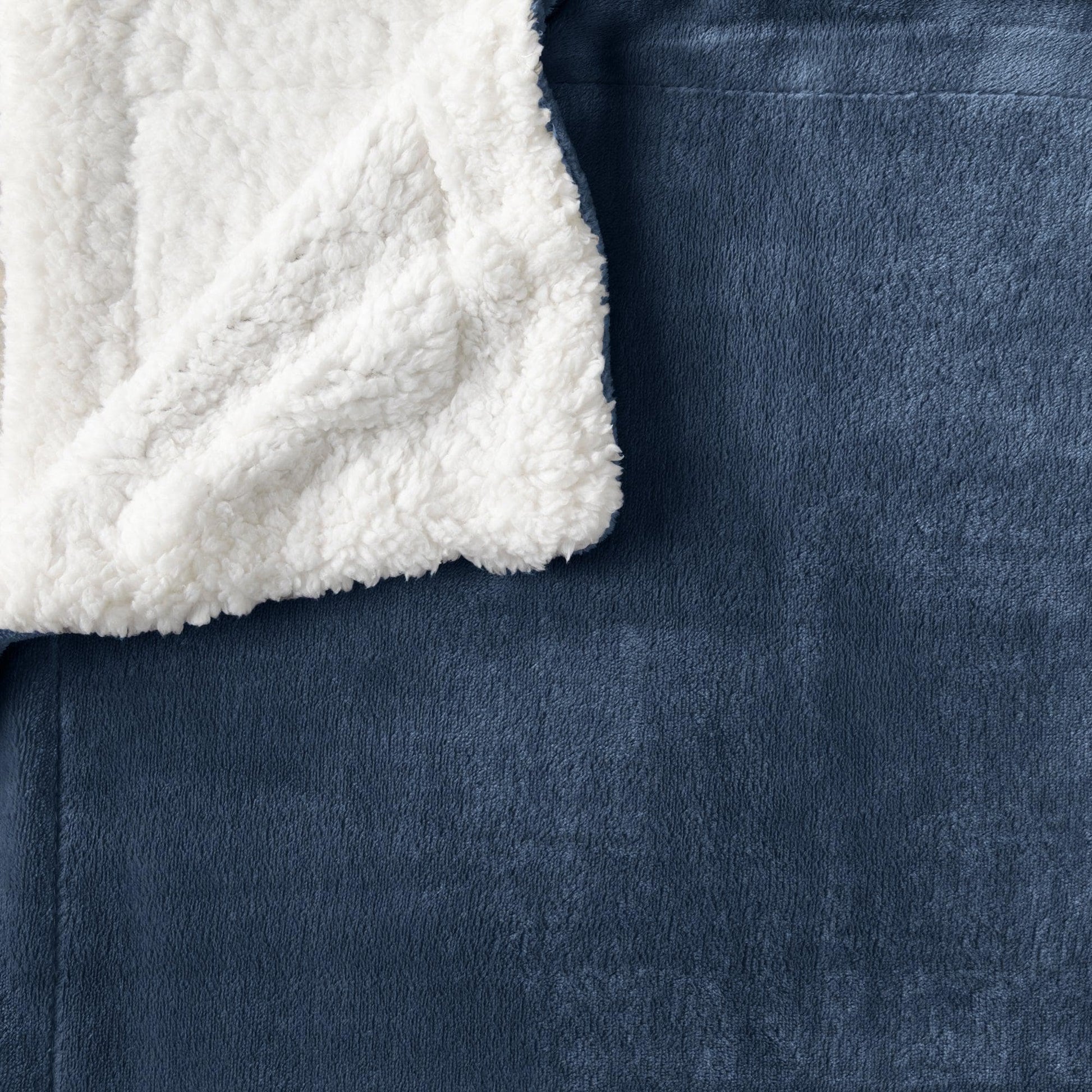Sleep City Twin / Powder Blue Velvet Plush Sherpa Luxury Bed Blanket - Kinsley Collection Great Bay Home