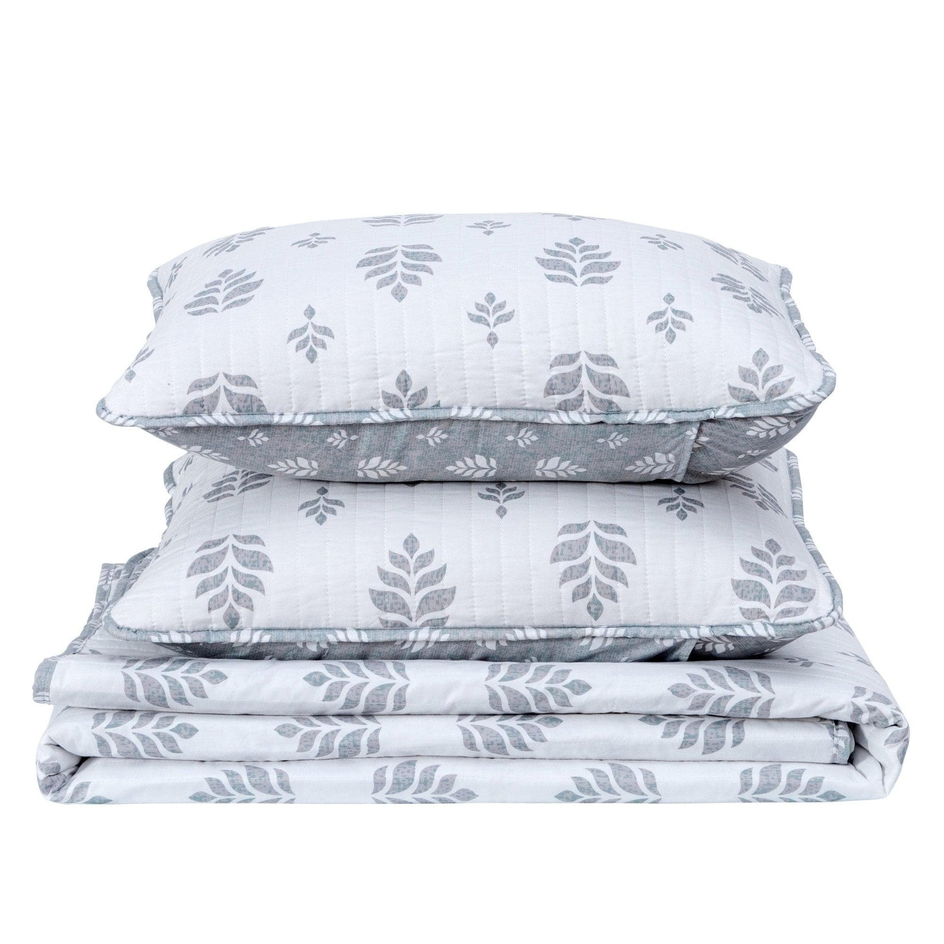 Sleep City Twin / Colette - Grey Quilts 3-Piece French Floral Quilt - Colette Collection Great Bay Home