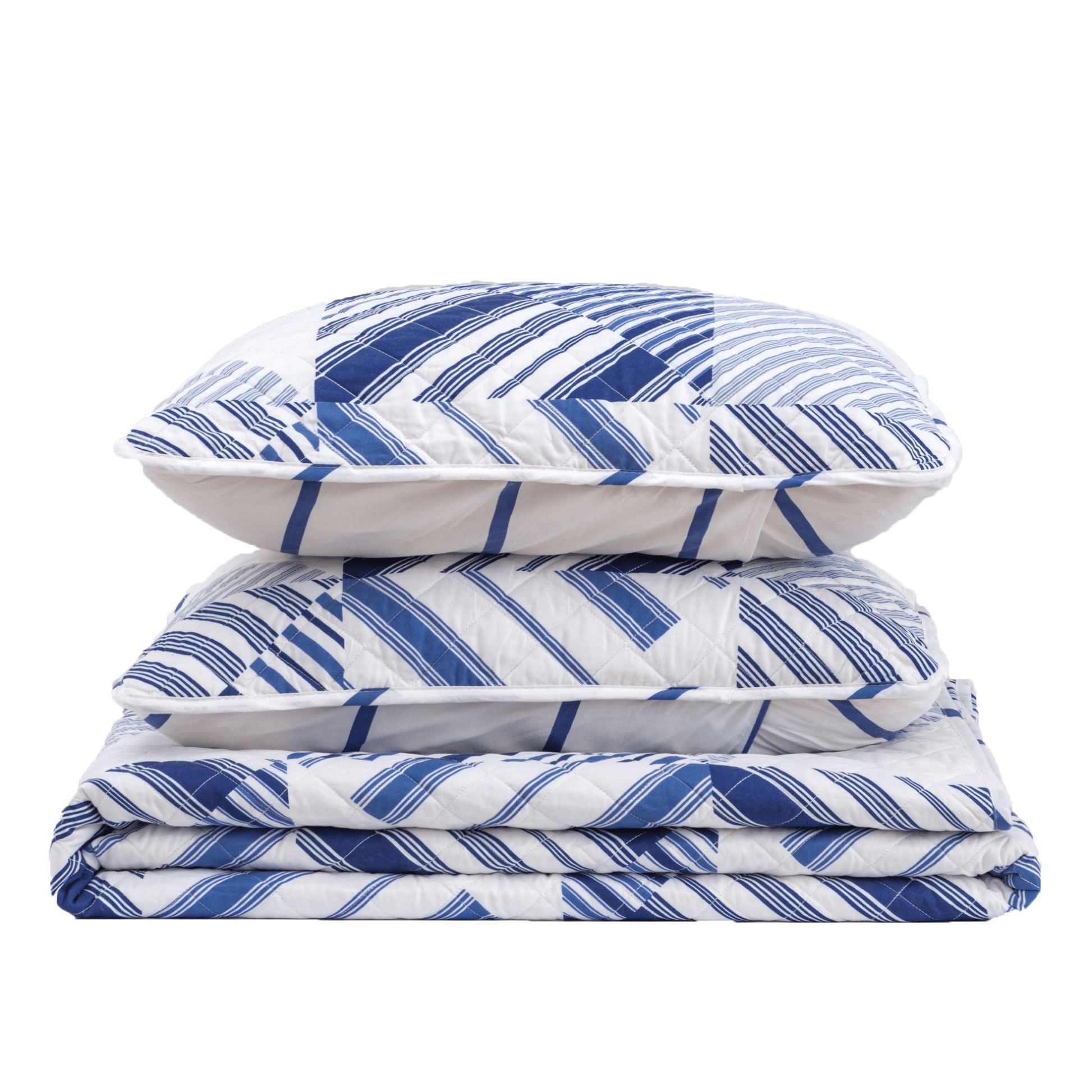 Sleep City Twin / Midnight Bay 3-Piece Navy Stripe Quilt - Midnight Bay Collection Great Bay Home