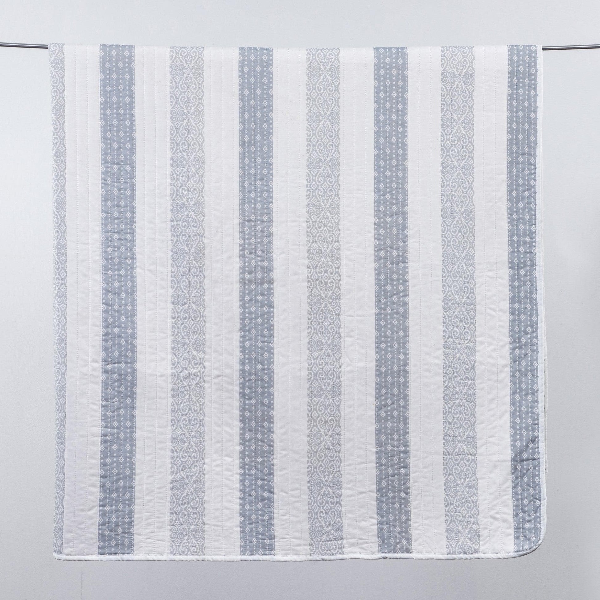 Sleep City Twin / Adele 3-Piece Stripe Quilt - Adele Collection Great Bay Home
