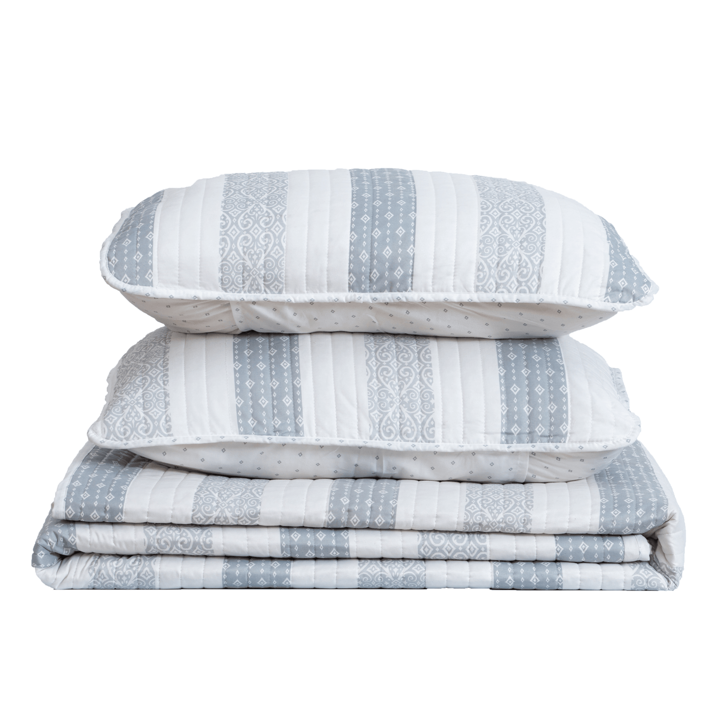 Sleep City Twin / Adele 3-Piece Stripe Quilt - Adele Collection Great Bay Home