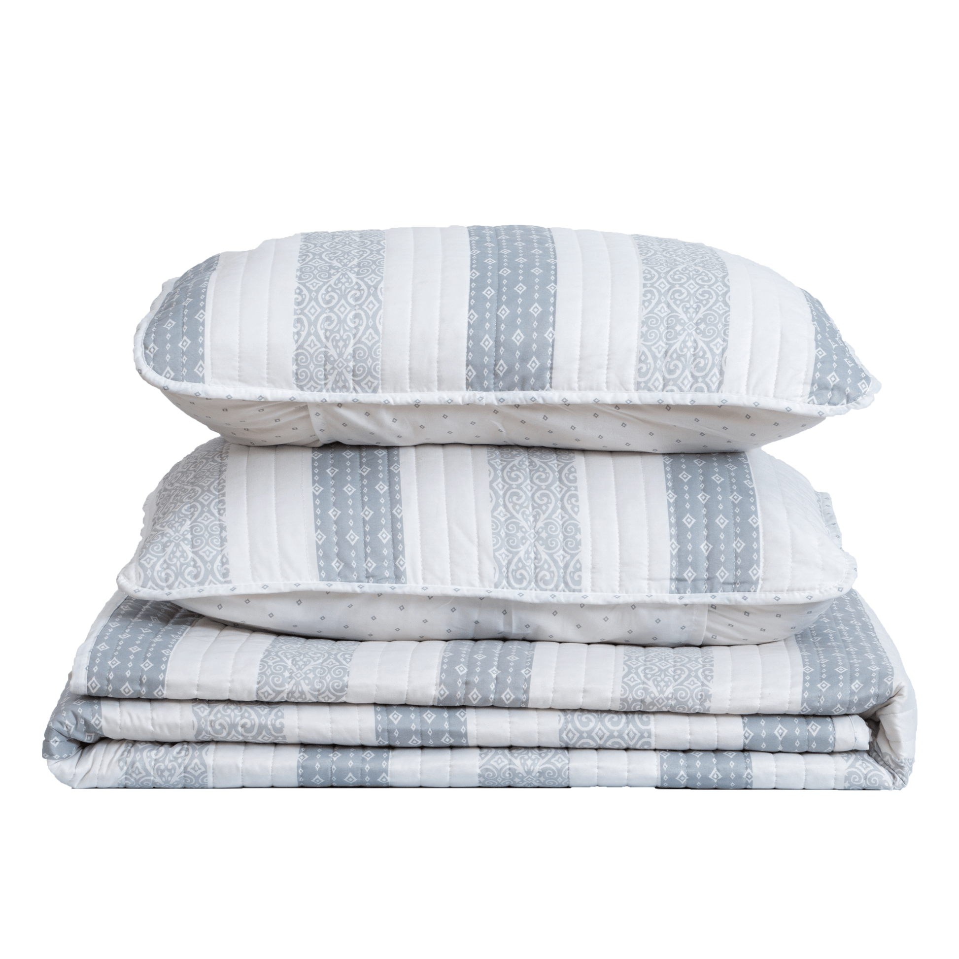 Sleep City Twin / Adele 3-Piece Stripe Quilt - Adele Collection Great Bay Home