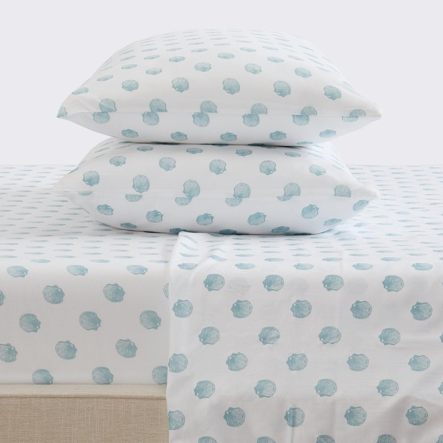 Sleep City Twin / Little Seashells 4-Piece Coastal Microfiber Sheet Set - Nantucket Collection Great Bay Home