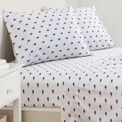 Sleep City Twin / Little Seashells 4-Piece Coastal Microfiber Sheet Set - Nantucket Collection Great Bay Home