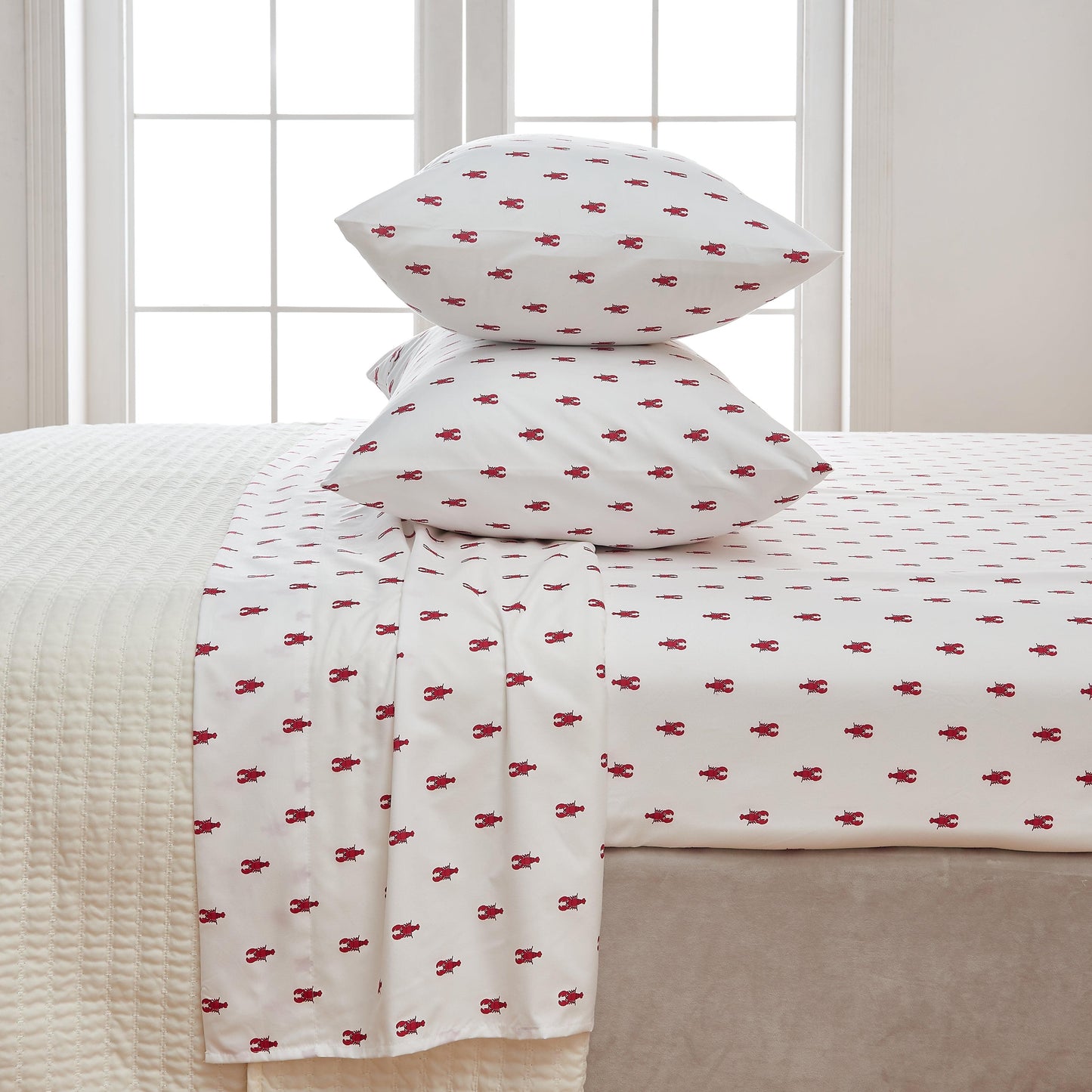 Sleep City Twin / Lobster 4-Piece Coastal Microfiber Sheet Set - Nantucket Collection Great Bay Home