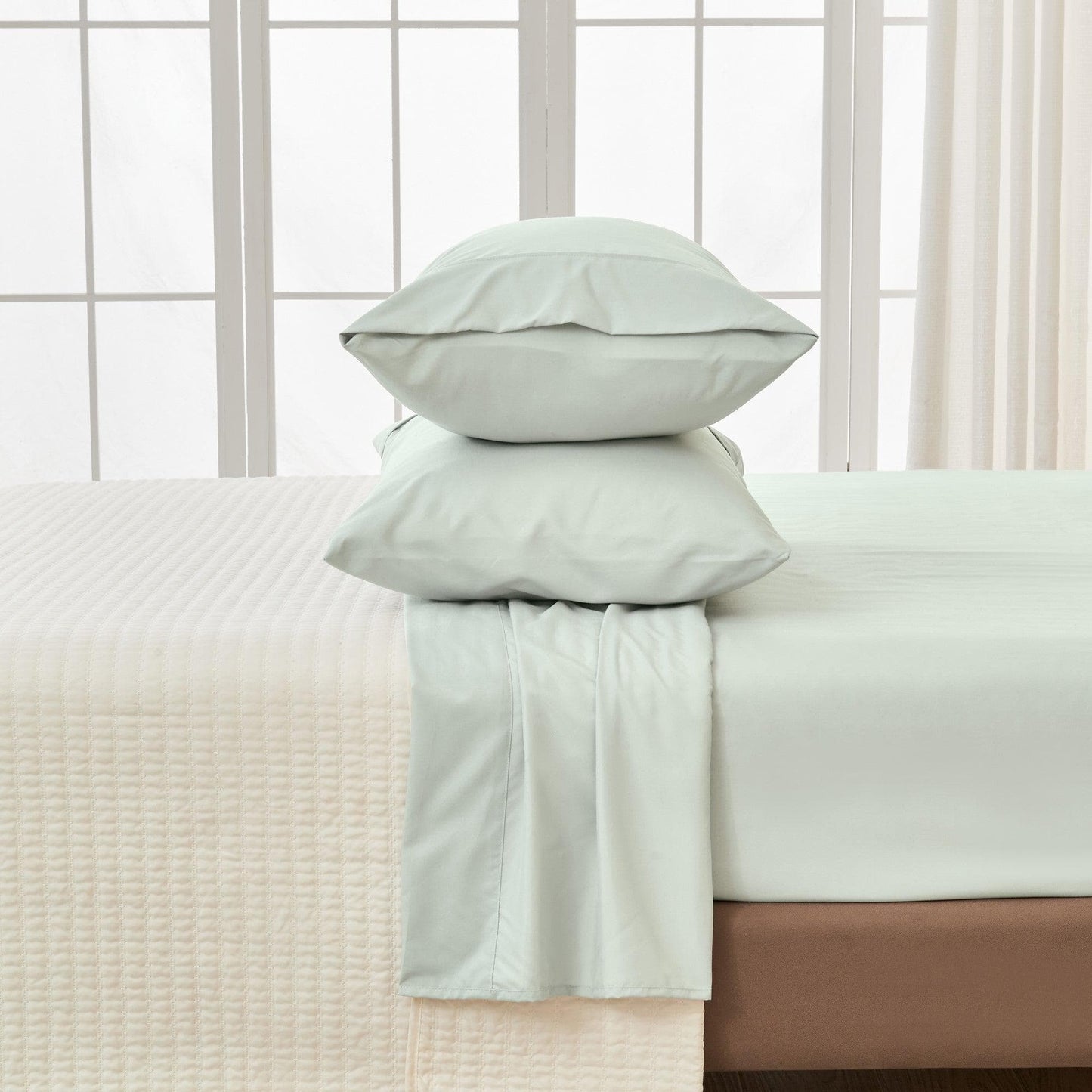 Sleep City Twin / Aqua 4 Piece Solid Microfiber Sheet - Amara Collection Great Bay Home