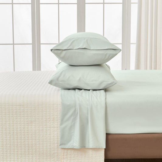 Sleep City Twin / Aqua 4 Piece Solid Microfiber Sheet - Amara Collection Great Bay Home