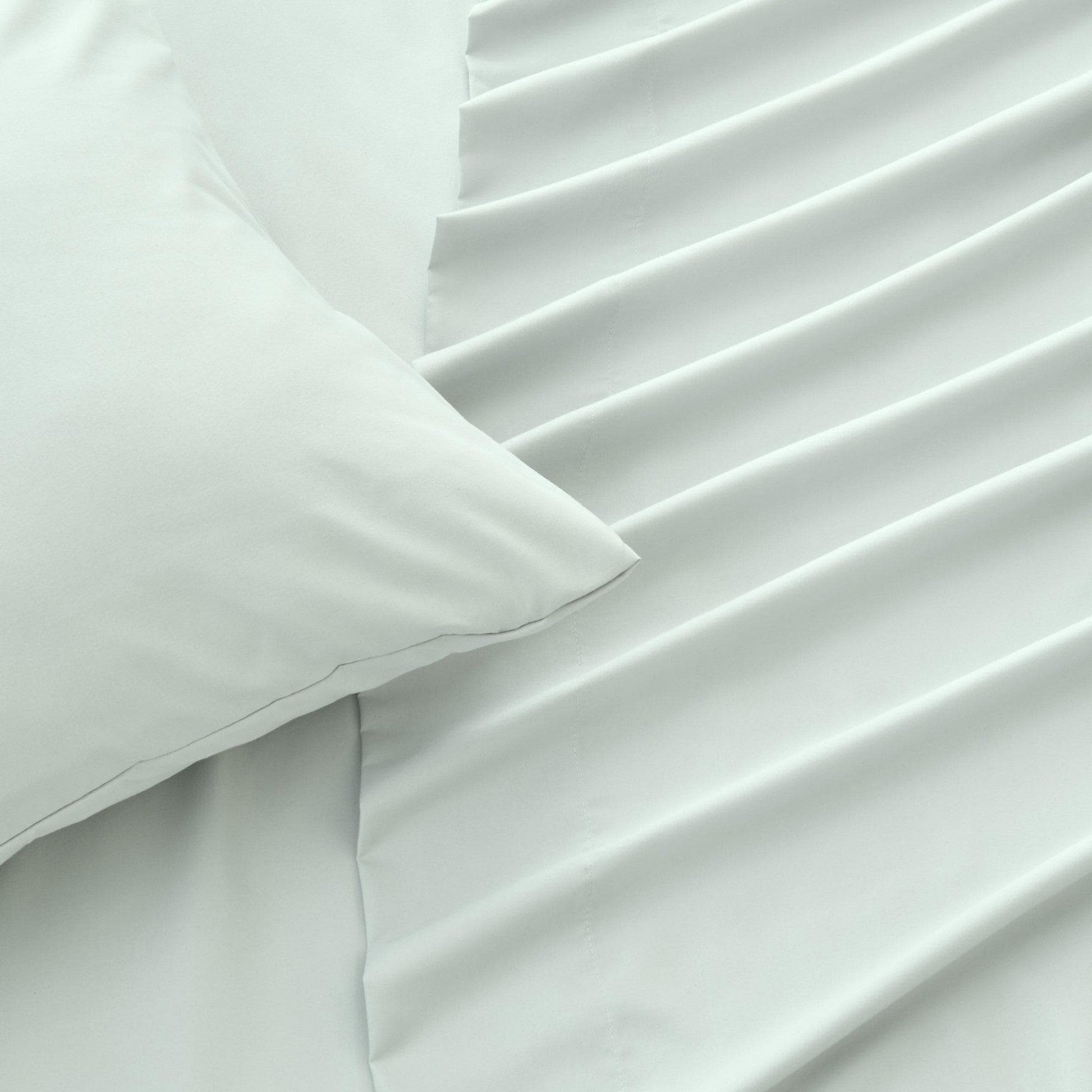 Sleep City Twin / Grey 4 Piece Solid Microfiber Sheet - Amara Collection Great Bay Home