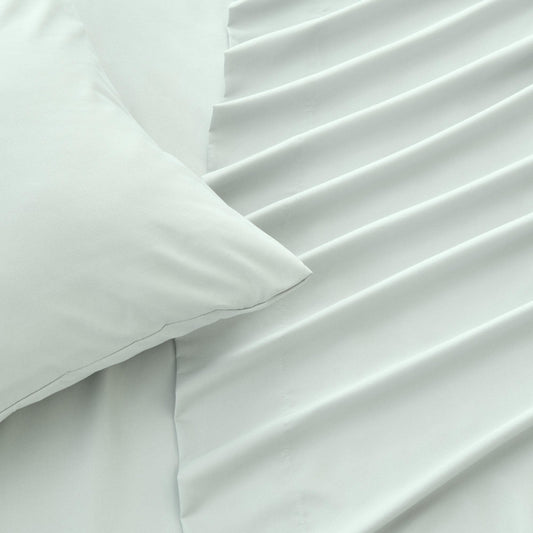 Sleep City Twin / Grey 4 Piece Solid Microfiber Sheet - Amara Collection Great Bay Home