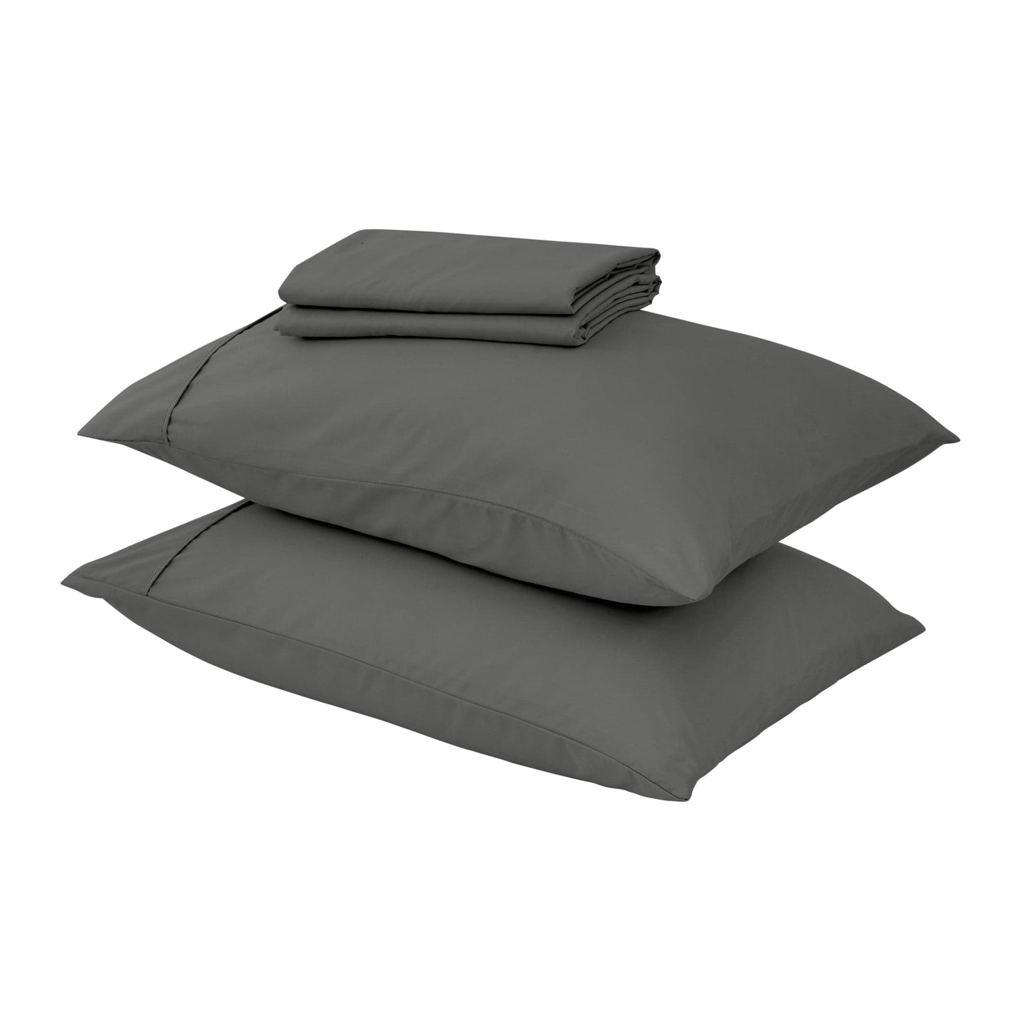 Sleep City Twin / Grey 4 Piece Solid Microfiber Sheet - Amara Collection Great Bay Home