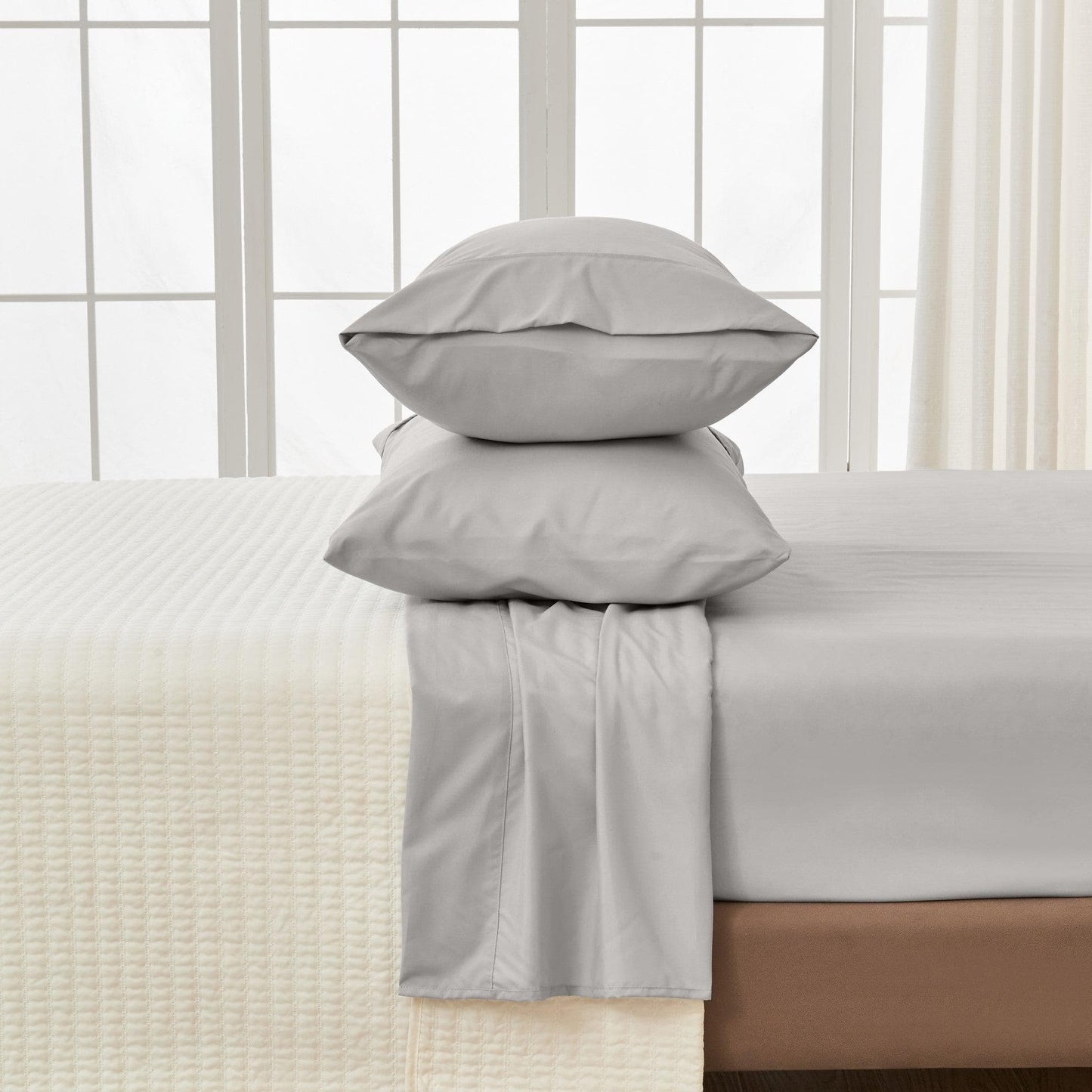 Sleep City Twin / Grey 4 Piece Solid Microfiber Sheet - Amara Collection Great Bay Home
