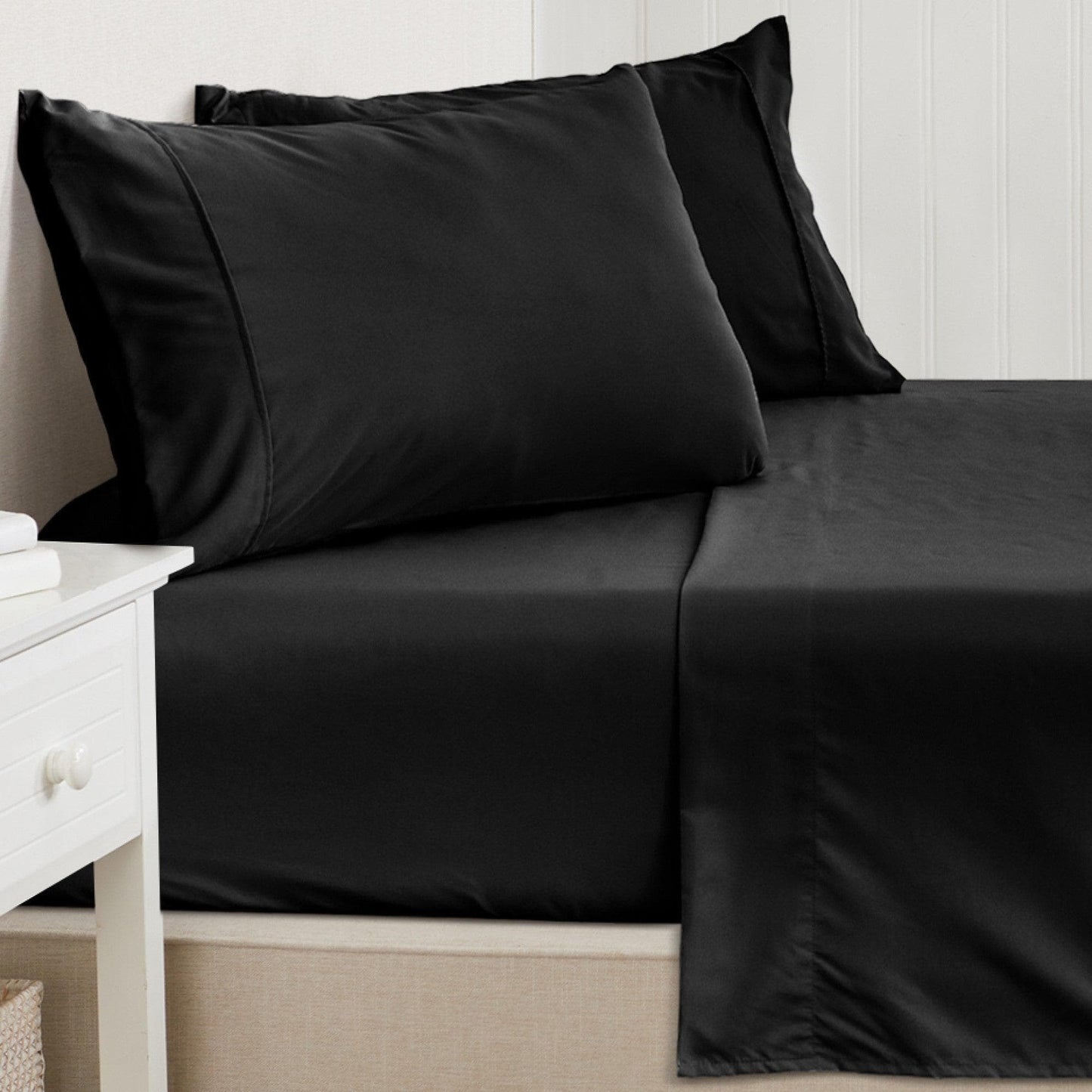 Sleep City Twin / Grey 4 Piece Solid Microfiber Sheet - Amara Collection Great Bay Home