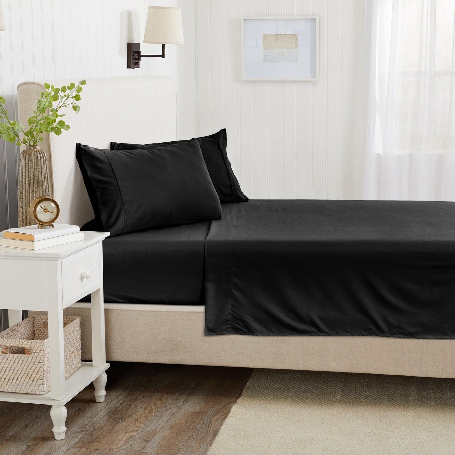 Sleep City Twin / Grey 4 Piece Solid Microfiber Sheet - Amara Collection Great Bay Home