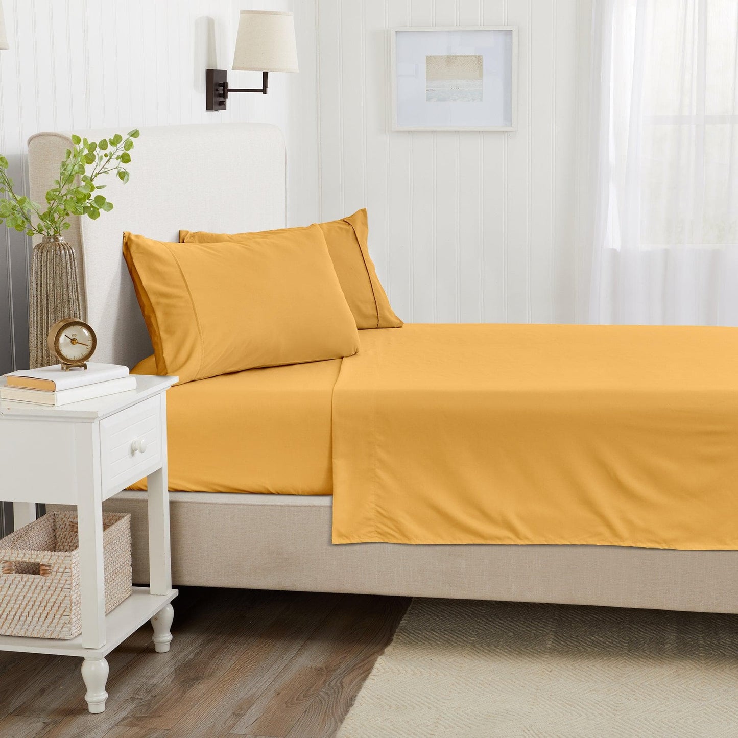 Sleep City Twin / Grey 4 Piece Solid Microfiber Sheet - Amara Collection Great Bay Home