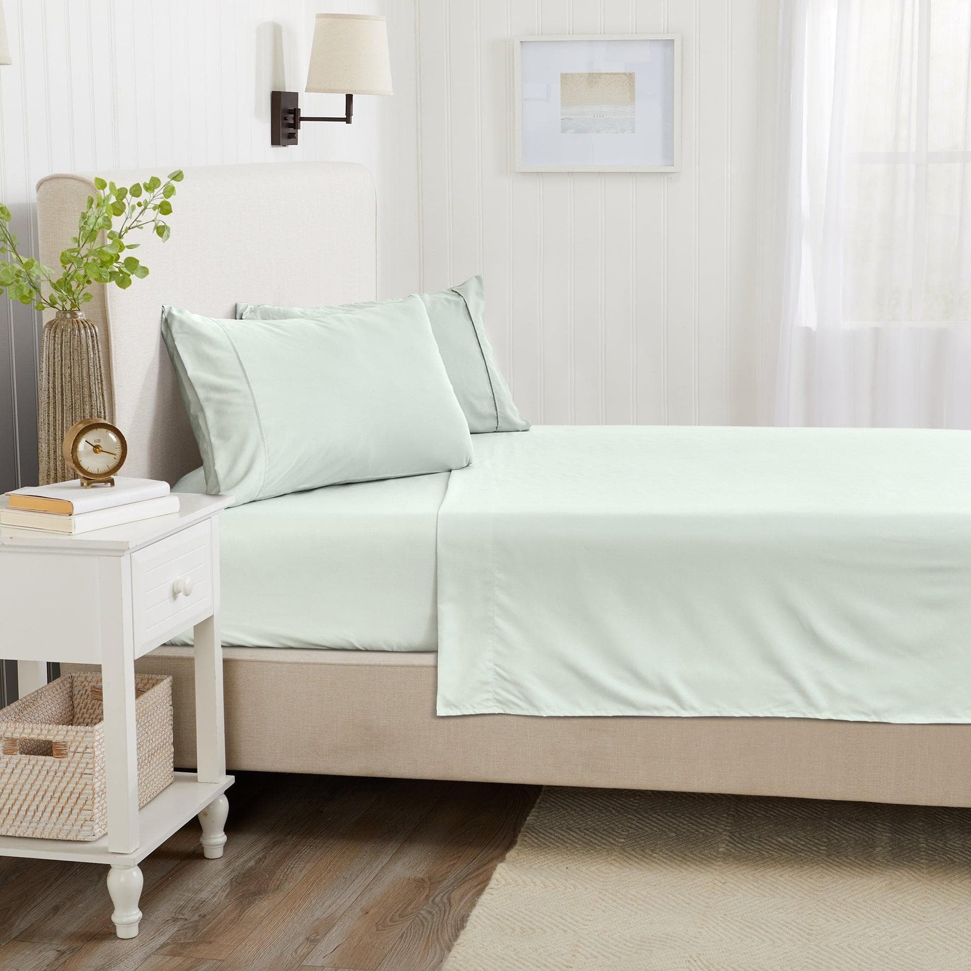 Sleep City Twin / Grey 4 Piece Solid Microfiber Sheet - Amara Collection Great Bay Home