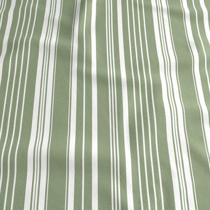 Sleep City King / Sage Green Stripe Bed Sheets 4-Piece Striped Microfiber Sheet Set - Elouise Collection Great Bay Home