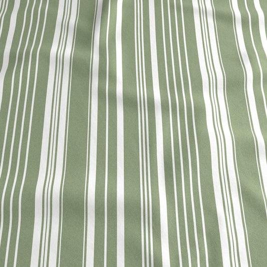 Sleep City King / Sage Green Stripe Bed Sheets 4-Piece Striped Microfiber Sheet Set - Elouise Collection Great Bay Home