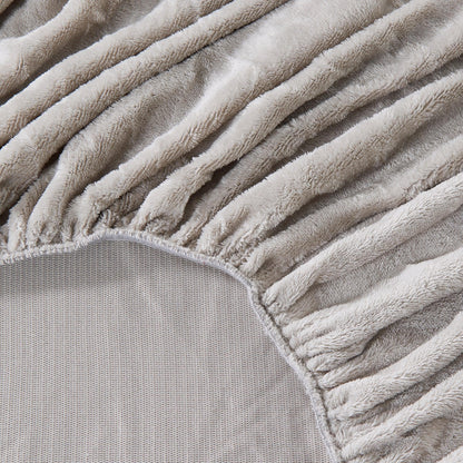 Sleep City Twin / Dark Grey Bed Sheets Solid Plush Fitted Sheet - Velvet Luxe Collection Great Bay Home