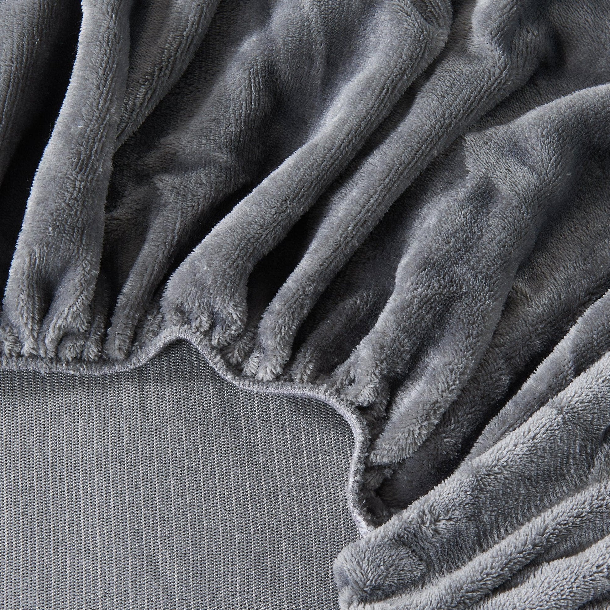 Sleep City Twin / Dark Grey Bed Sheets Solid Plush Fitted Sheet - Velvet Luxe Collection Great Bay Home