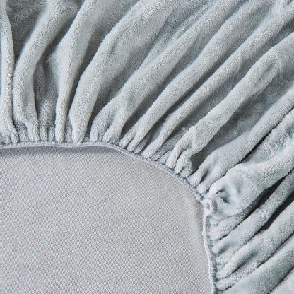 Sleep City Twin / Dark Grey Bed Sheets Solid Plush Fitted Sheet - Velvet Luxe Collection Great Bay Home