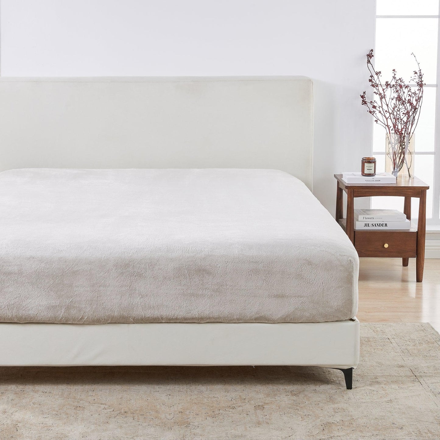 Sleep City Twin / Cappuccino Bed Sheets Solid Plush Fitted Sheet - Velvet Luxe Collection Great Bay Home