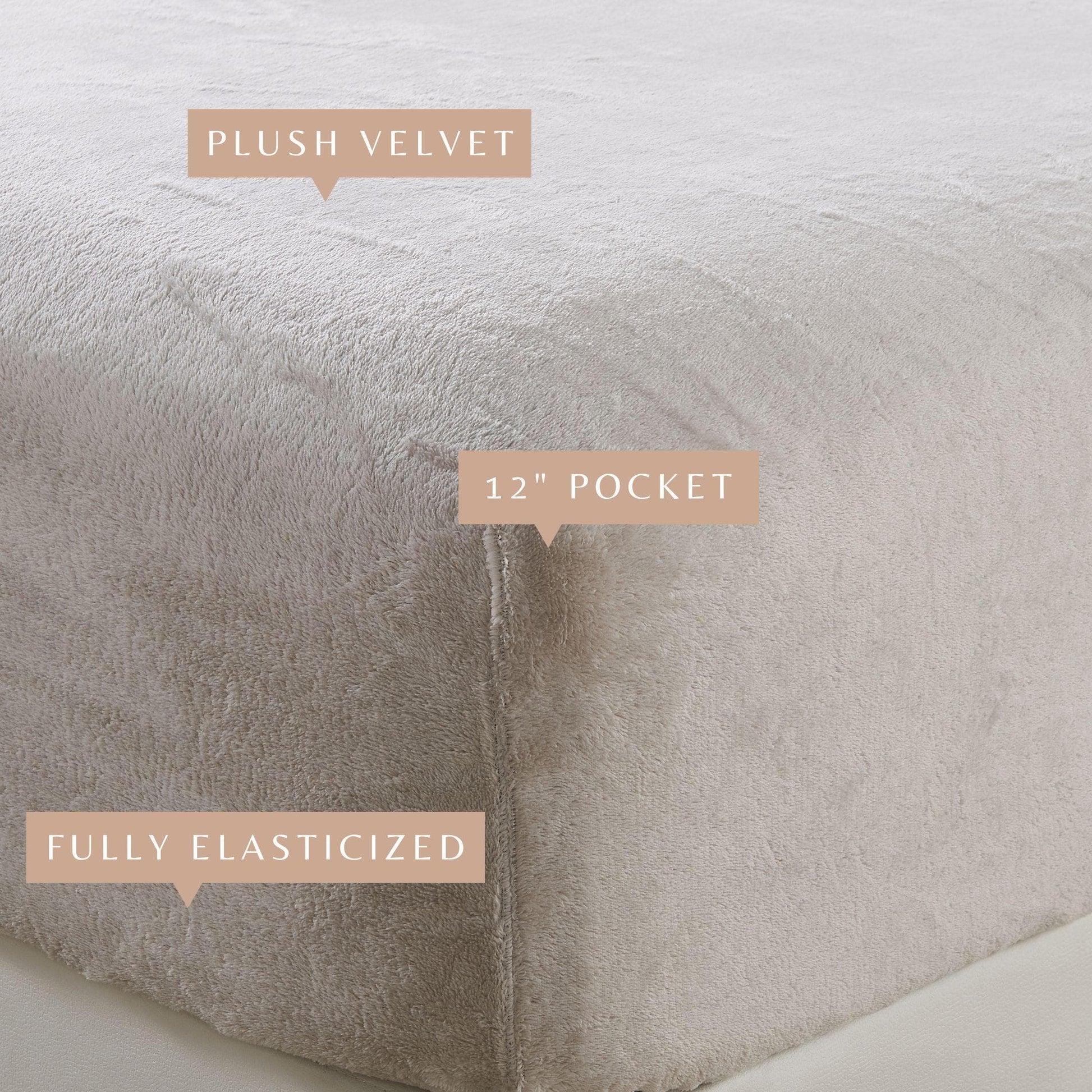Sleep City Twin / Dark Grey Bed Sheets Solid Plush Fitted Sheet - Velvet Luxe Collection Great Bay Home