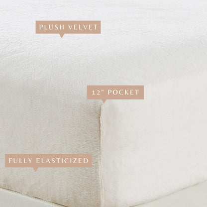 Sleep City Twin / Dark Grey Bed Sheets Solid Plush Fitted Sheet - Velvet Luxe Collection Great Bay Home