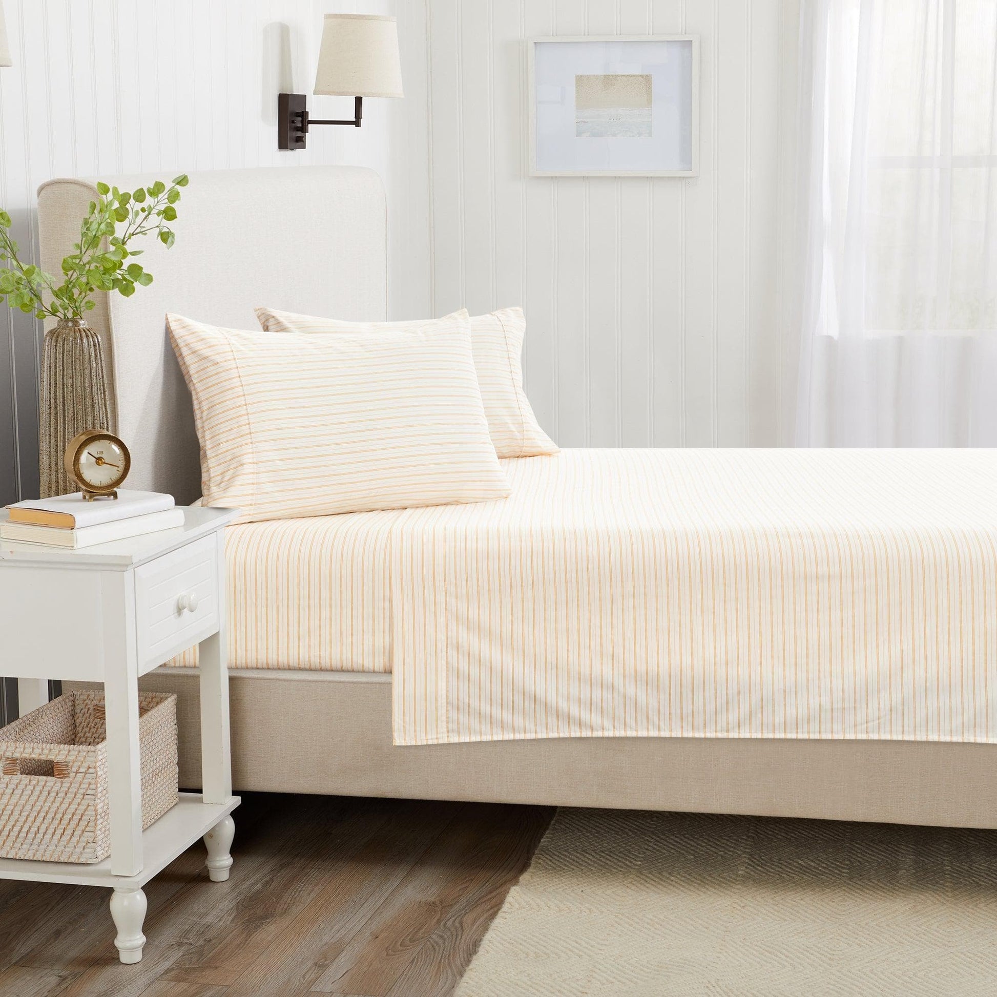 Sleep City Twin / Sky Blue Microfiber Stripe Sheet Set - Adeline Collection Great Bay Home