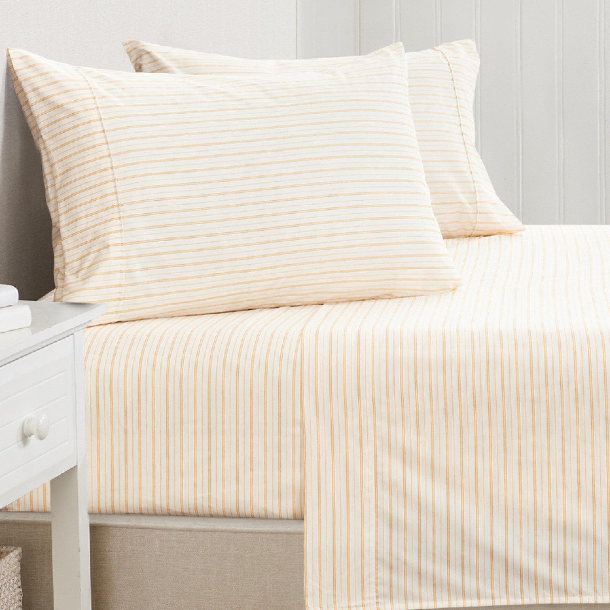 Sleep City Twin / Marigold Microfiber Stripe Sheet Set - Adeline Collection Great Bay Home