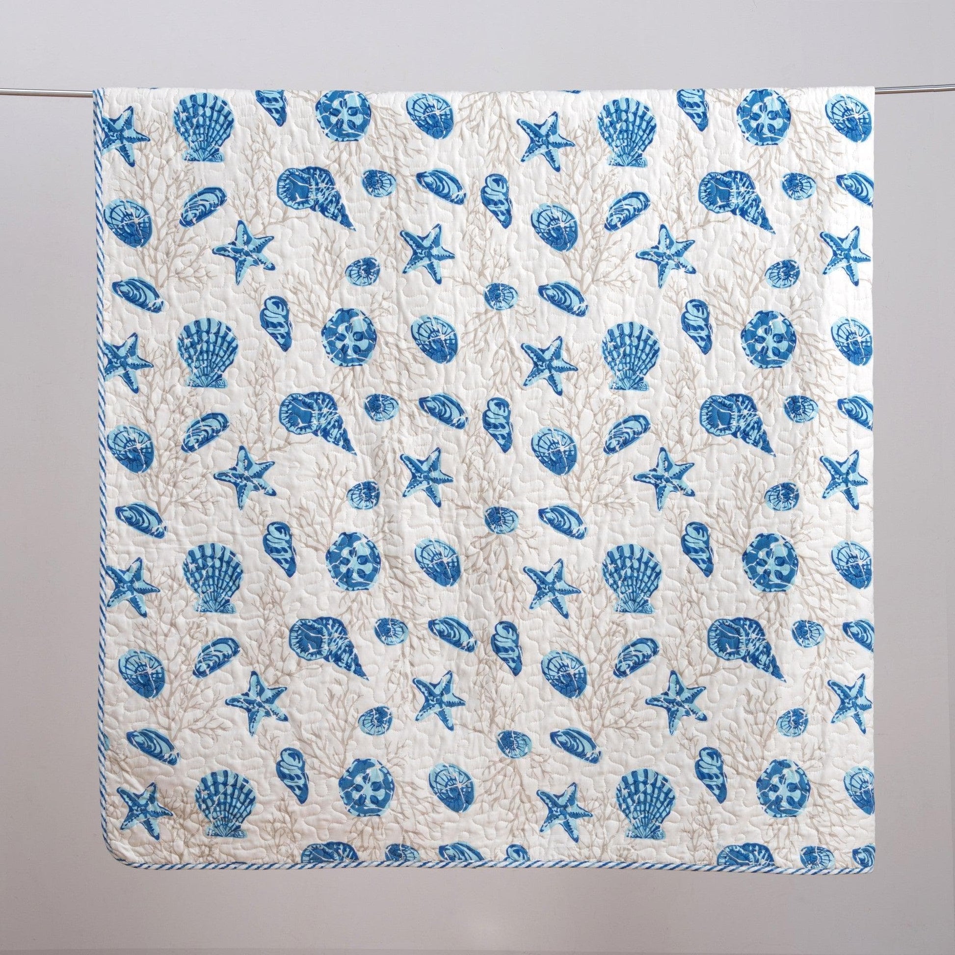 Sleep City Twin / Blue Quilts 3-Piece Coastal Quilt Set - Bali Collection Great Bay Home