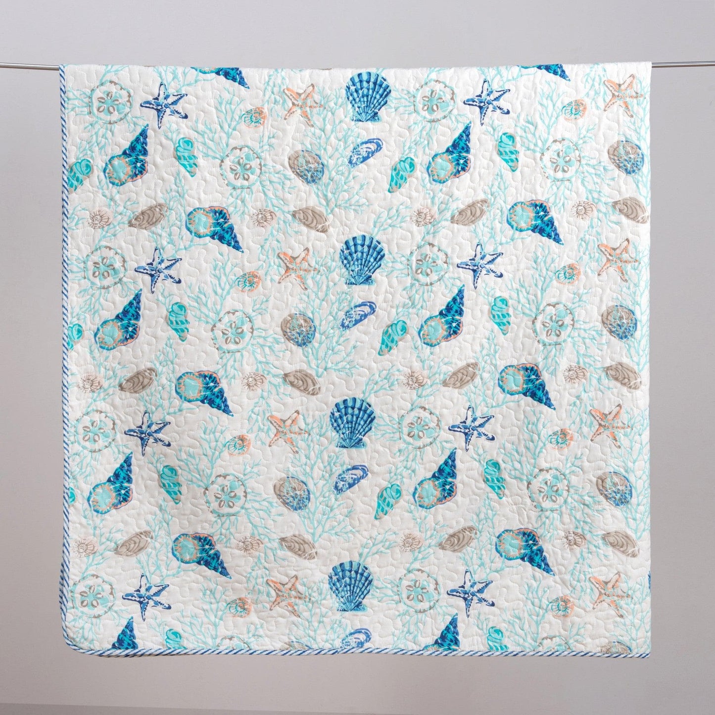 Sleep City Twin / Blue Quilts 3-Piece Coastal Quilt Set - Bali Collection Great Bay Home