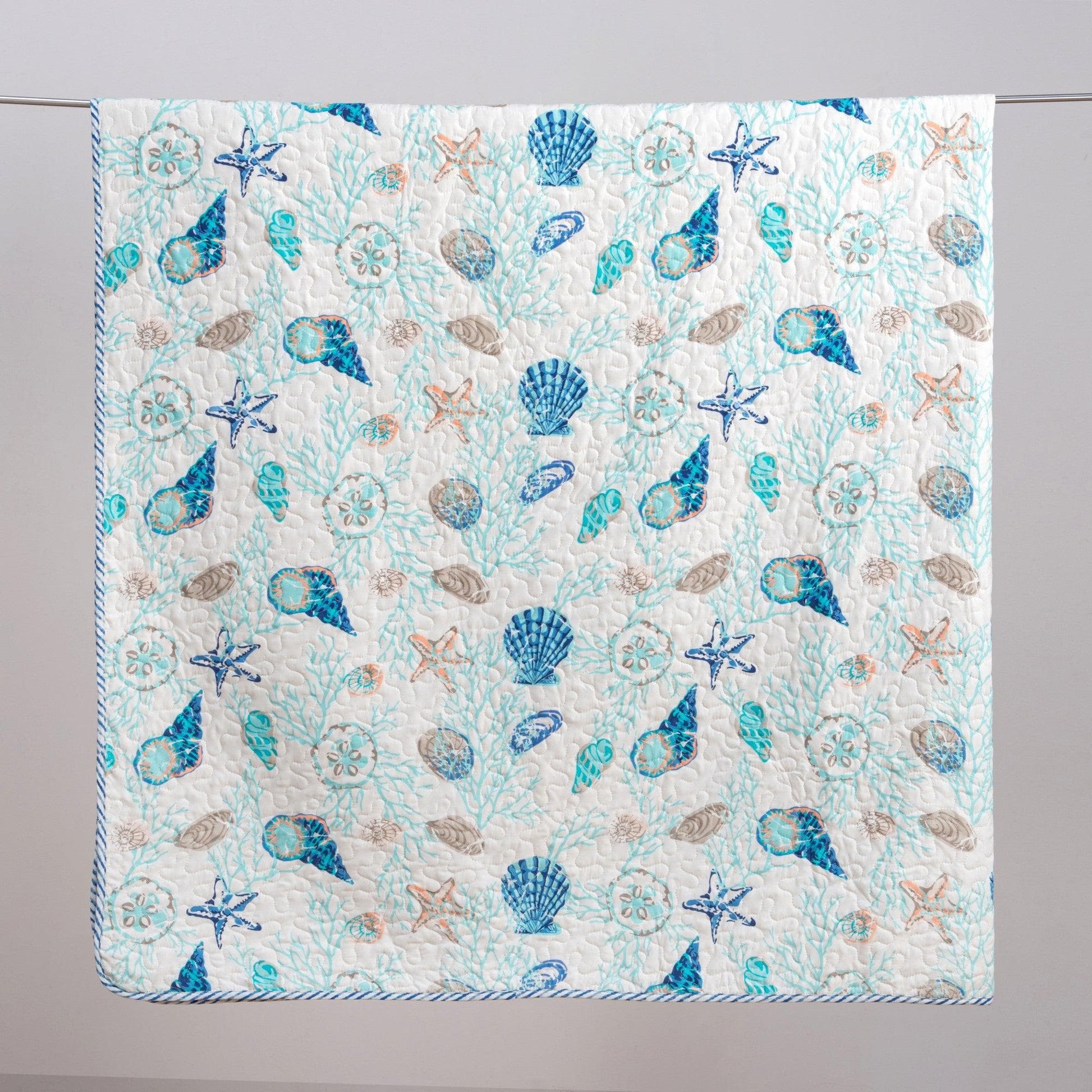 Sleep City Twin / Blue Quilts 3-Piece Coastal Quilt Set - Bali Collection Great Bay Home
