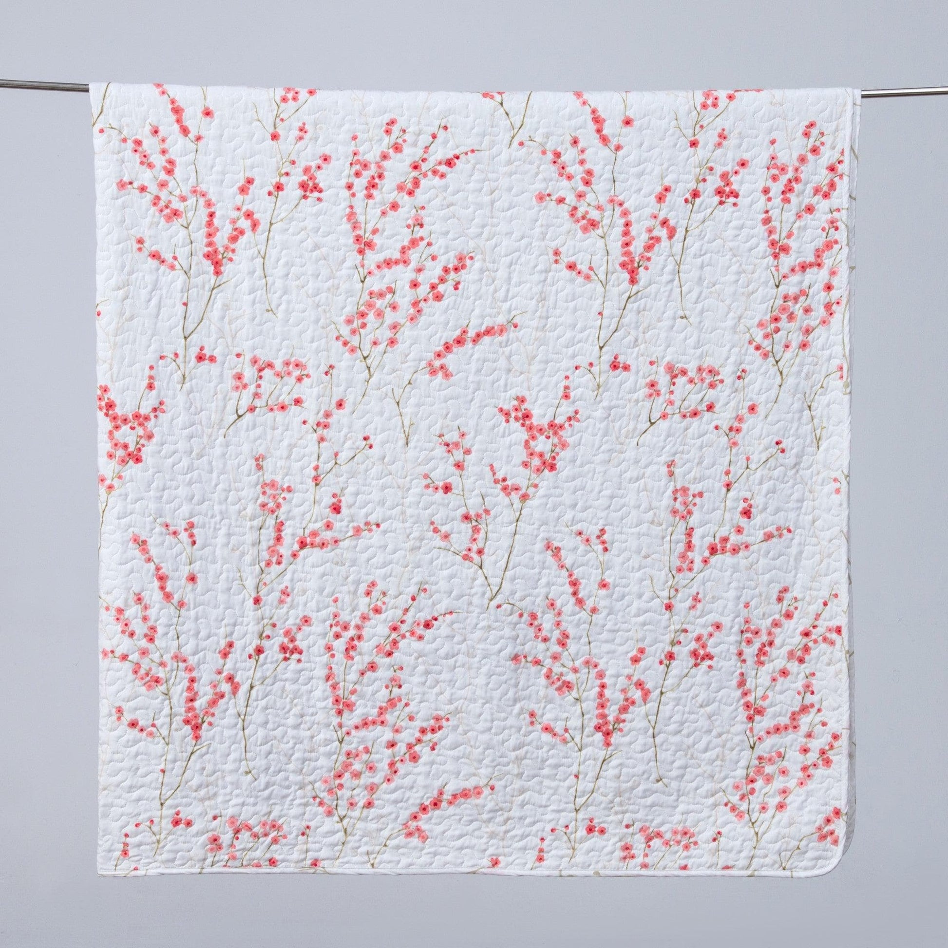 Sleep City Twin / Cherry Blossoms Quilts 3-Piece Floral Quilt - Sakura Collection Great Bay Home