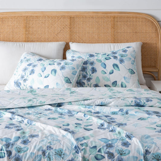 Sleep City Twin / Miranda Quilts 3 Piece Floral Quilt Set - Miranda Collection Great Bay Home