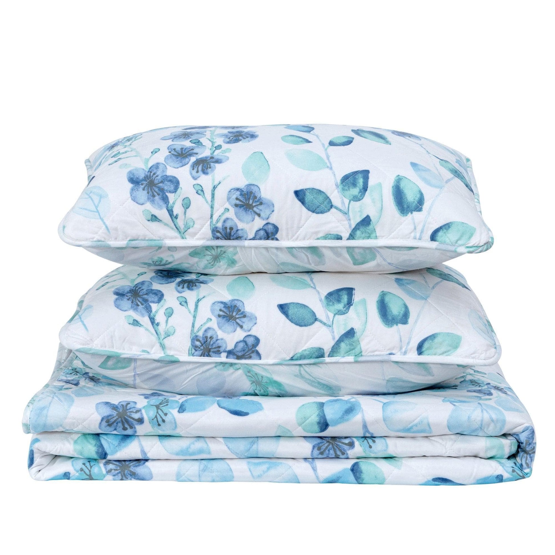 Sleep City Twin / Miranda Quilts 3 Piece Floral Quilt Set - Miranda Collection Great Bay Home