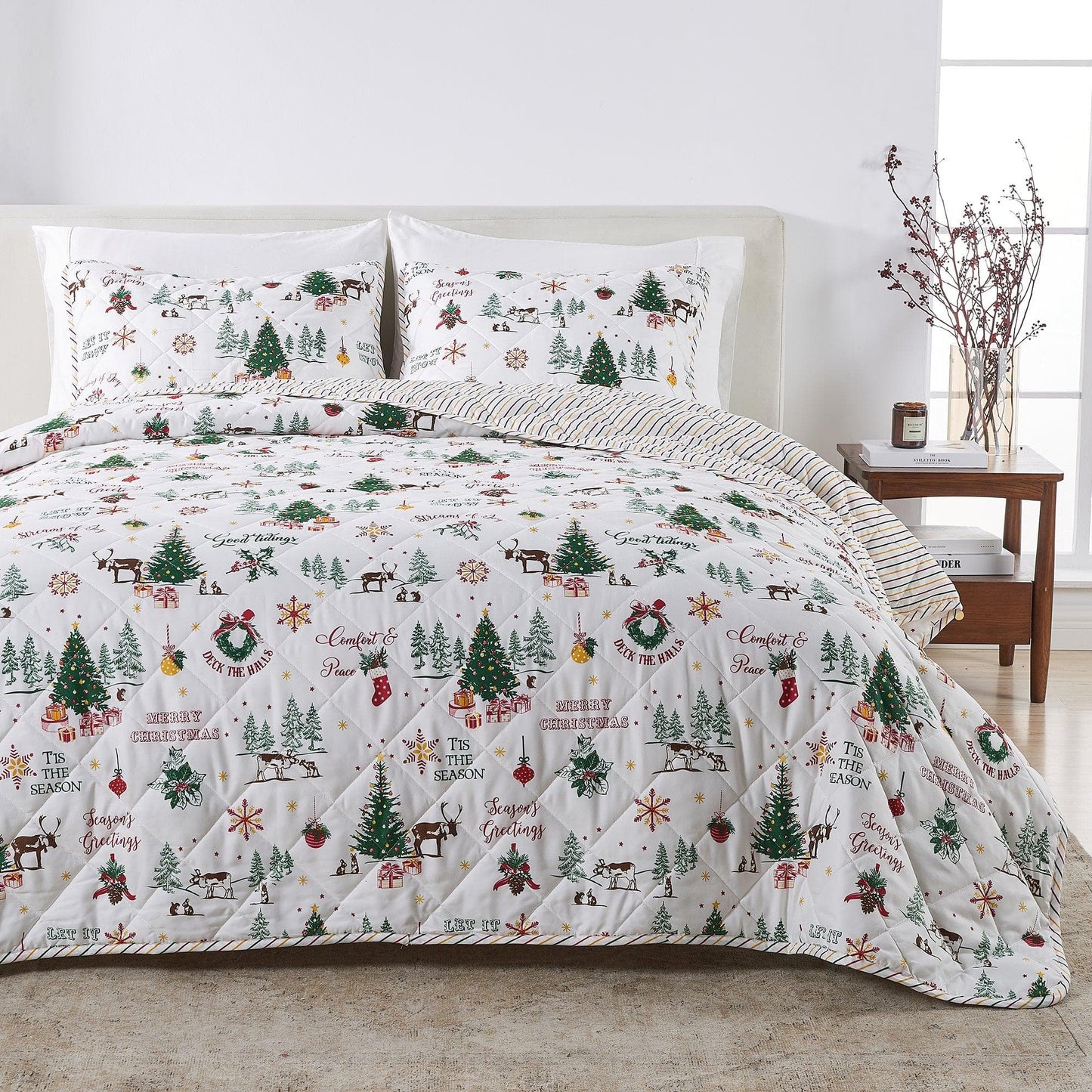 Colorful Holiday Quilt Set - Midnight Magic Collection
