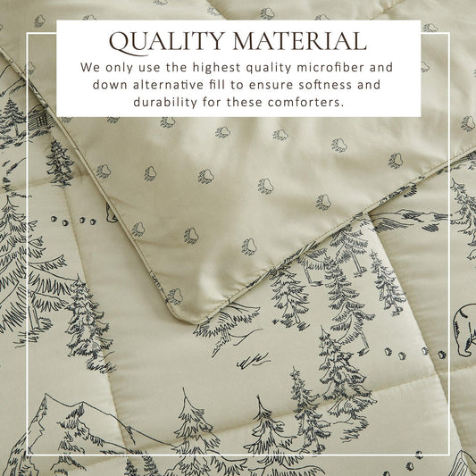 Reversible Christmas Comforter and Sham Set - Holiday / Lodge Odette Collection