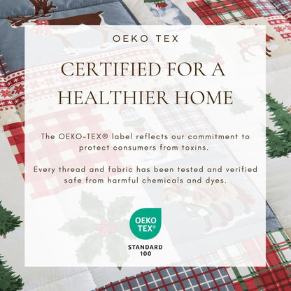 Reversible Christmas Comforter and Sham Set - Holiday / Lodge Odette Collection