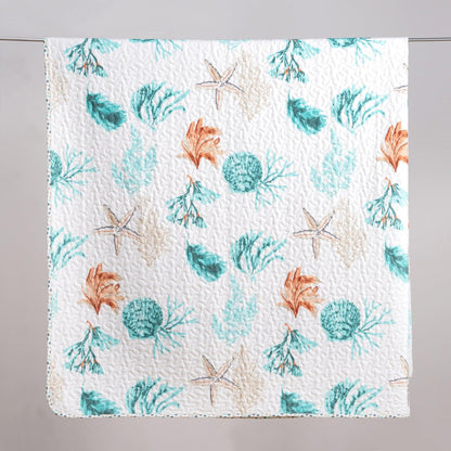 Sleep City Twin / Key West Quilts Reversible Coral Quilt Set - Key West Collection Great Bay Home
