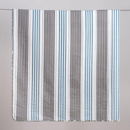 Sleep City Twin / Multi Quilts Striped Coral Quilt Set - St. Croix Collection Great Bay Home