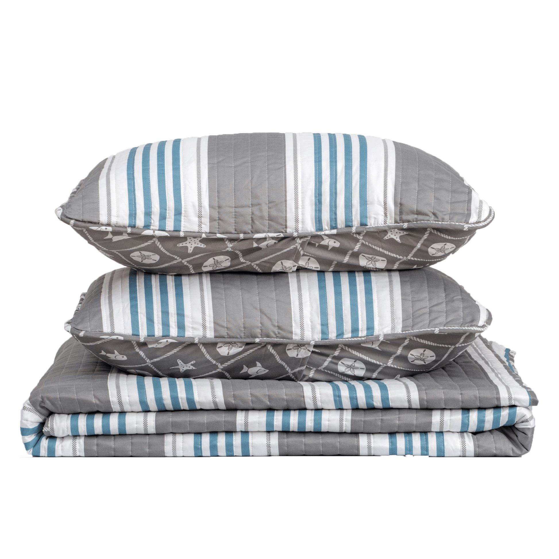 Sleep City Twin / Multi Quilts Striped Coral Quilt Set - St. Croix Collection Great Bay Home