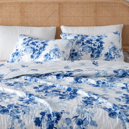 Sleep City Twin / Jacqueline Quilts Watercolor Leaves 3 Piece Quilt Set - Jacqueline Collection Great Bay Home