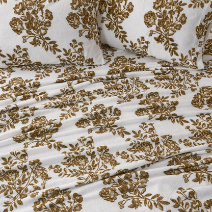 4-Piece Printed Plush Sheet - Velvet Luxe Collection