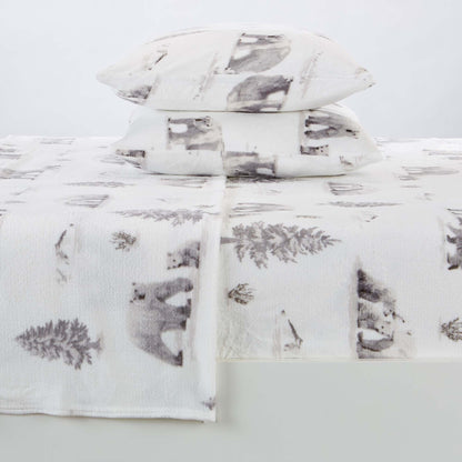 4-Piece Printed Plush Sheet - Velvet Luxe Collection