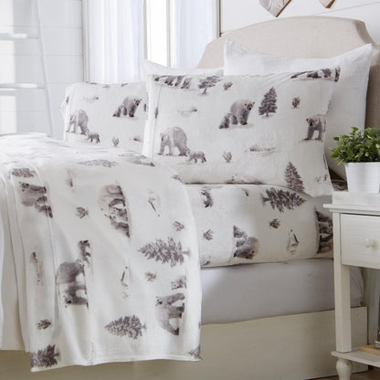 4-Piece Printed Plush Sheet - Velvet Luxe Collection