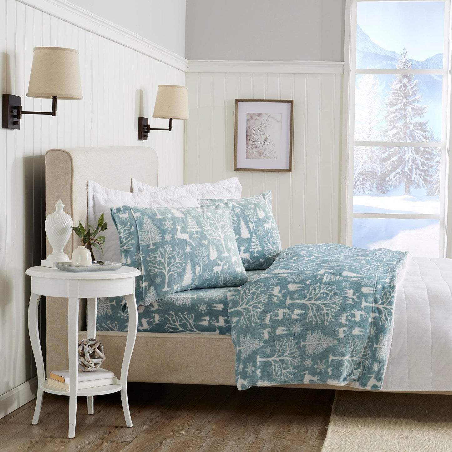 4-Piece Printed Plush Sheet - Velvet Luxe Collection