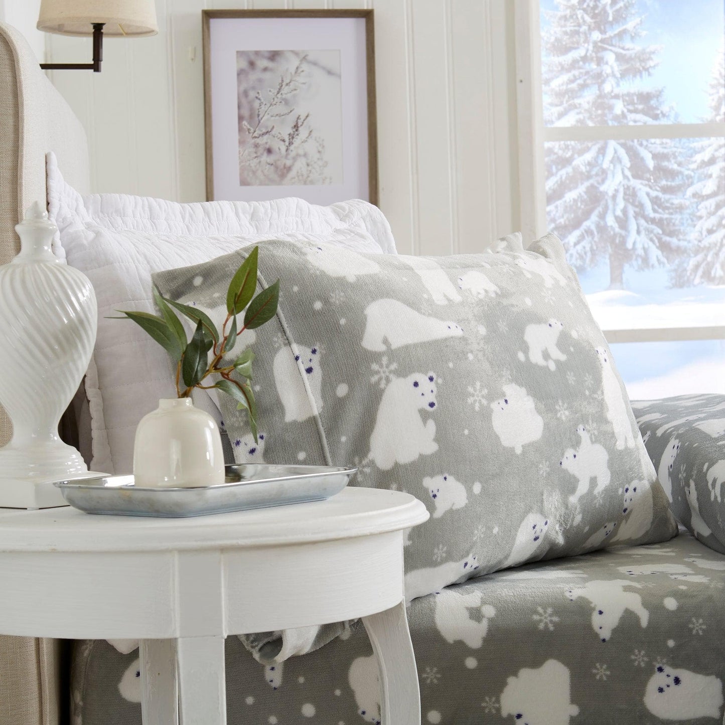 4-Piece Printed Plush Sheet - Velvet Luxe Collection