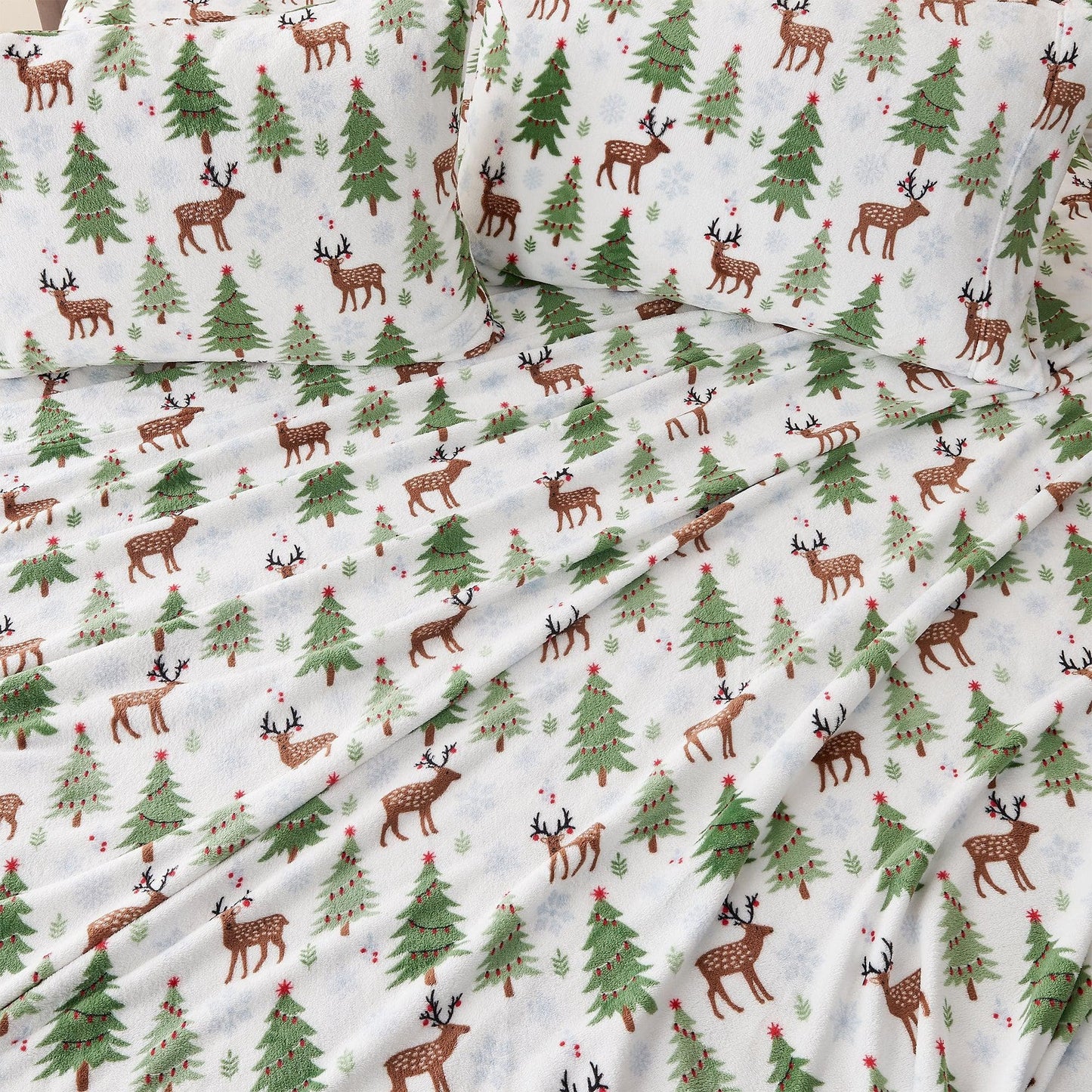 4-Piece Printed Plush Sheet - Velvet Luxe Collection